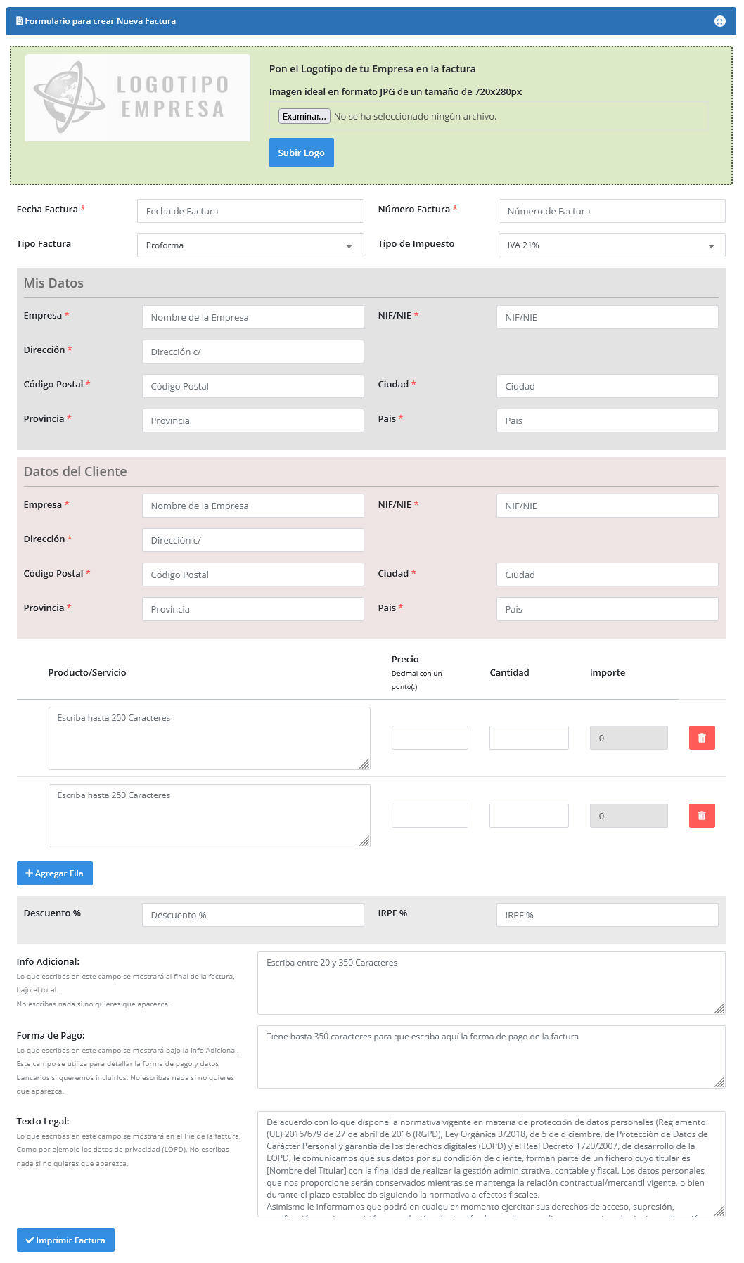 Crear Factura Online Pdf ▷ Hacer Facturas Online ¡Gratis! en PDF con IVA, IGIC, IRPF